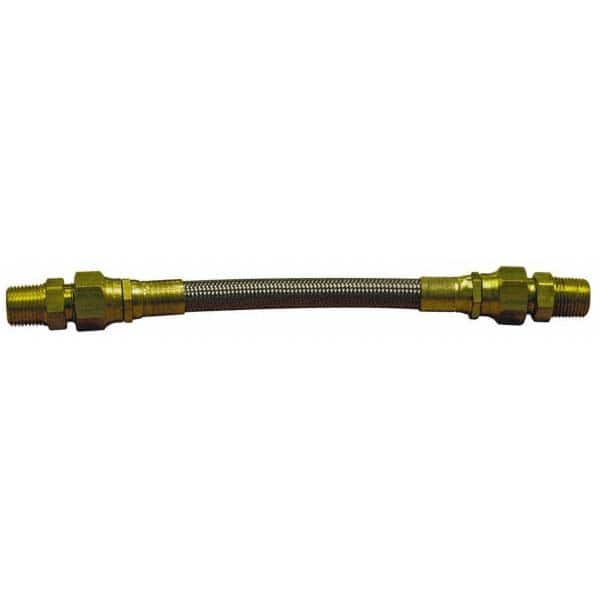 Made in USA - 12" OAL, 5/8" ID, 1,200 Max psi, Flexible Metal Hose Assembly - Americas Tooling