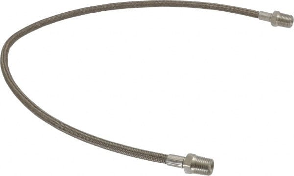 Made in USA - 24" OAL, 1/4" ID, 3,000 Max psi, Flexible Metal Hose Assembly - Americas Tooling