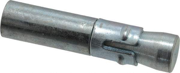 Wej-It - 1/2" Diam, 1/2" Drill, 2-5/16" OAL, 1/2" Min Embedment Drop-In Concrete Anchor - 12L14 Steel, Zinc-Plated Finish, Hex Nut Head, Hex Drive, 1-1/16" Thread Length - Americas Tooling