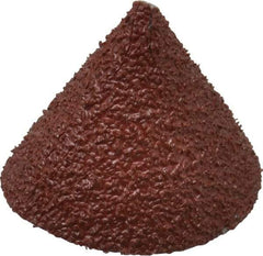 Superior Abrasives - 3/4" Diam 60 Grit 60° Included Angle Cone Center Lap - Aluminum Oxide, Medium Grade, Lock Nut Mount - Americas Tooling