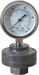 Plast-O-Matic - 100 Max psi, 2 Inch Dial Diameter, PVC Pressure Gauge Guard and Isolator - 3% Accuracy - Americas Tooling