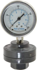 Plast-O-Matic - 200 Max psi, 2 Inch Dial Diameter, PVC Pressure Gauge Guard and Isolator - 3% Accuracy - Americas Tooling