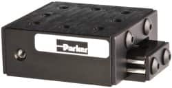 Parker - 25 Lb. Capacity, 6-32 Mount Hole, 1" Travel, Ball Bearing Slide Table - Single Axis, 8 Mounting Holes, 1-3/4" Long x 1-3/4" Wide x 3/4" High - Americas Tooling