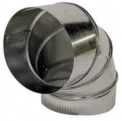 Made in USA - 8" ID Galvanized Duct Round Adjustable Elbow - 26 Gage, 12 Piece - Americas Tooling