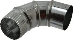 Made in USA - 3" ID Galvanized Duct Round Adjustable Elbow - 26 Gage, 30 Piece - Americas Tooling