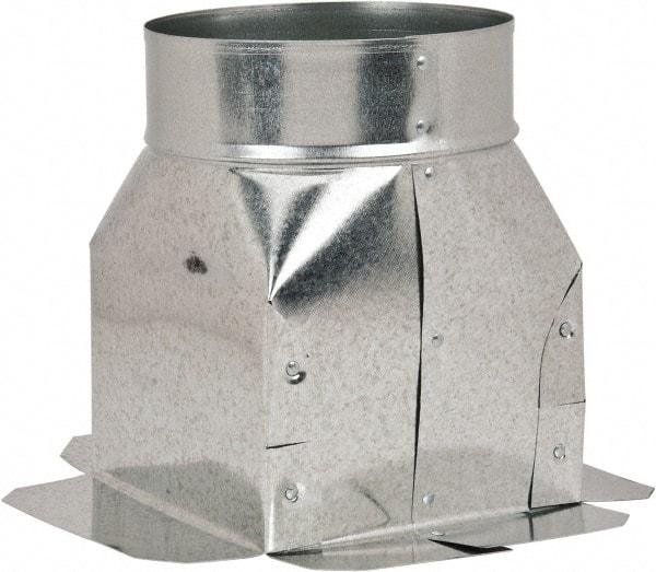 Made in USA - 6" ID Galvanized Duct Top Ceiling Box - 6" Long x 6" Wide, Standard Gage, 25 Piece - Americas Tooling