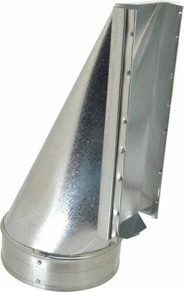 Made in USA - 6" ID Galvanized Duct End Stack Boot - 3-1/4" Long x 10" Wide, Standard Gage, 25 Piece - Americas Tooling