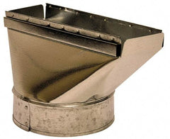 Made in USA - 6" ID Galvanized Duct Straight Stack Boot - 12" Long x 3-1/4" Wide, Standard Gage, 20 Piece - Americas Tooling