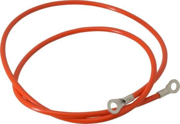 Hubbell Workplace - 19 AWG, 3 Ft., Terminal, Grounding Cable with Clamps - Orange, Includes (2) 1/4 Inch Terminals - Americas Tooling