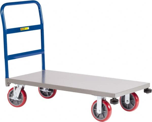 Little Giant - 3,600 Lb Capacity Steel Platform Truck - Steel Deck, 24" OAW, 36" Platform Length, Polyurethane Casters - Americas Tooling