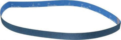 Norton - 1-1/2" Wide x 60" OAL, 80 Grit, Zirconia Alumina Abrasive Belt - Zirconia Alumina, Medium, Coated, X Weighted Cloth Backing, Series R823 - Americas Tooling