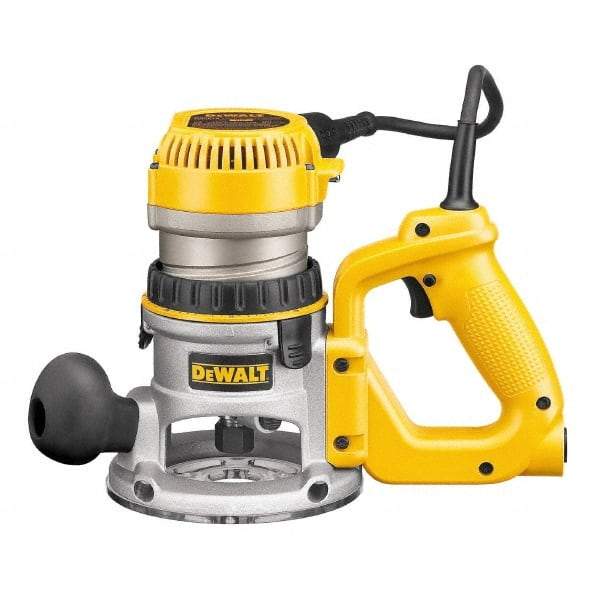 DeWALT - 8,000 to 24,000 RPM, 2.25 HP, 12 Amp, D-Handle Electric Router - 1/4 and 1/2 Inch Collet - Americas Tooling