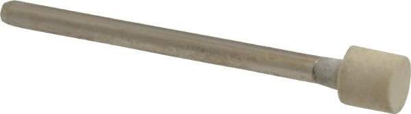 Value Collection - 1/4" Diam, 1/8" Shank Diam, Cylinder Shaped Mounted Bob - Hard Density, 1/4" Head Length, Wool Felt - Americas Tooling