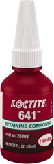 Loctite - 10 mL, Yellow, Low Strength Liquid Retaining Compound - Series 641, 24 hr Full Cure Time - Americas Tooling