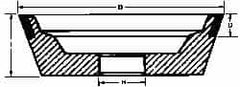 Made in USA - 5" Diam, 1-1/4" Hole Size, 1-3/4" Overall Thickness, 220 Grit, Type 11 Tool & Cutter Grinding Wheel - Very Fine Grade, Diamond - Americas Tooling