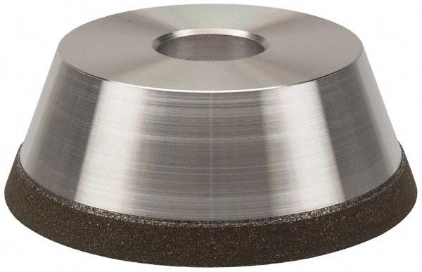 Made in USA - 5" Diam, 1-1/4" Hole Size, 1-3/4" Overall Thickness, 100 Grit, Type 11 Tool & Cutter Grinding Wheel - Fine Grade, Diamond - Americas Tooling