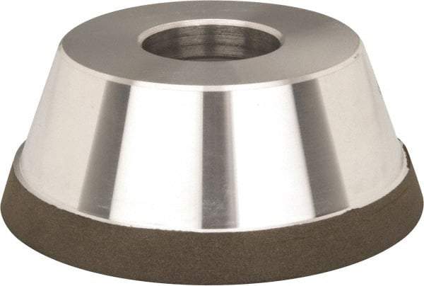 Made in USA - 3-3/4" Diam, 1-1/2" Hole Size, 1-1/2" Overall Thickness, 220 Grit, Type 11 Tool & Cutter Grinding Wheel - Very Fine Grade, Diamond, N Hardness - Americas Tooling