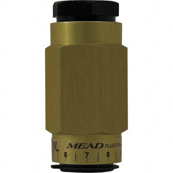 Mead - 1/8" NPTF Threaded Flow Control Valve - 0 to 250 psi & Aluminum Material - Americas Tooling