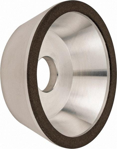 Made in USA - 5" Diam, 1-1/4" Hole Size, 1-3/4" Overall Thickness, 100 Grit, Type 11 Tool & Cutter Grinding Wheel - Fine Grade, Diamond - Americas Tooling