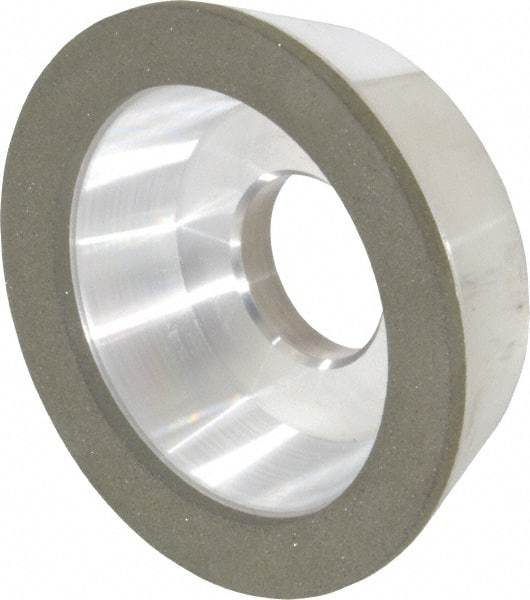 Made in USA - 4" Diam, 1-1/4" Hole Size, 1-1/4" Overall Thickness, 100 Grit, Type 11 Tool & Cutter Grinding Wheel - Fine Grade, Diamond - Americas Tooling