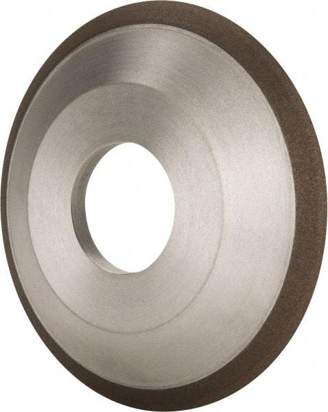 Made in USA - 4" Diam, 1-1/4" Hole Size, 1/2" Overall Thickness, 220 Grit, Type 12 Tool & Cutter Grinding Wheel - Very Fine Grade, Diamond - Americas Tooling