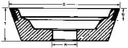 Made in USA - 5" Diam, 1-1/4" Hole Size, 1-3/4" Overall Thickness, 150 Grit, Type 11 Tool & Cutter Grinding Wheel - Very Fine Grade, CBN - Americas Tooling