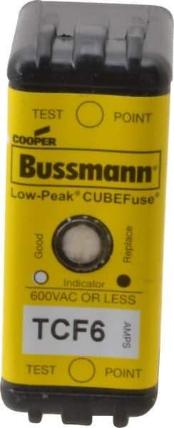 Cooper Bussmann - 300 VDC, 600 VAC, 6 Amp, Time Delay General Purpose Fuse - Plug-in Mount, 2-7/64" OAL, 100 at DC, 200 (CSA RMS), 300 (UL RMS) kA Rating - Americas Tooling