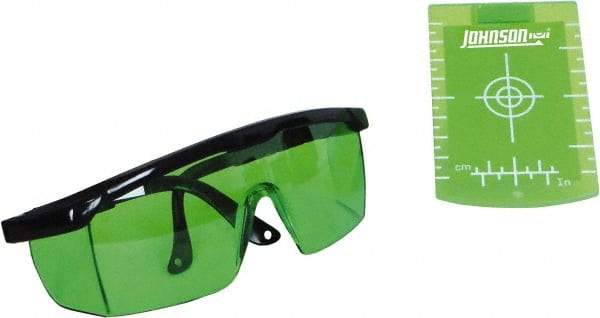 Johnson Level & Tool - Laser Level Magnetic Target and Enhancement Glasses - Use With Green Beam Lasers - Americas Tooling