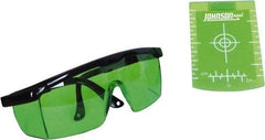 Johnson Level & Tool - Laser Level Magnetic Target and Enhancement Glasses - Use With Green Beam Lasers - Americas Tooling