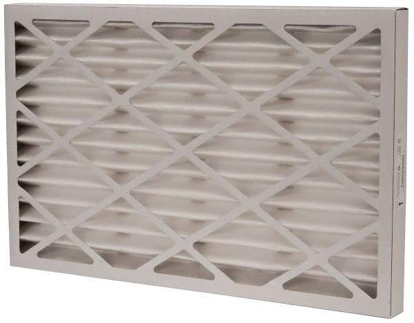 Value Collection - 16" Noml Height x 25" Noml Width x 1-3/4" Noml Depth, 35 to 45% Capture Efficiency, Wireless Pleated Air Filter - MERV 8, Synthetic, Integrated Beverage Board Frame, 500 Max FPM, 1,400 CFM, For Heating & Air Conditioning Units - Americas Tooling