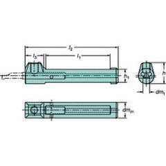 CXS-A1000-05M Cylindrical Shank With Flat To CoroTurn® XS Adaptor - Americas Tooling