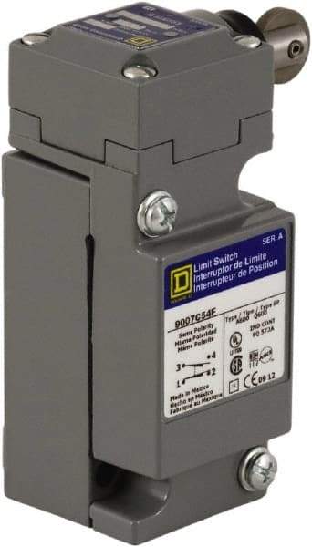 Square D - SPDT, 2NC/2NO, 600 Volt Screw Terminal, Roller Plunger Actuator, General Purpose Limit Switch - 1, 2, 4, 6, 12, 13, 6P NEMA Rating, IP67 IPR Rating - Americas Tooling