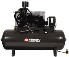 Campbell Hausfeld - 7.5 hp, 80 Gal Stationary Electric Horizontal Screw Air Compressor - Single Phase, 175 Max psi, 24.3 CFM, 230 Volt - Americas Tooling