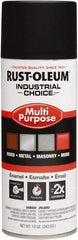 Rust-Oleum - Black, Flat, Enamel Spray Paint - 8 to 12 Sq Ft per Can, 16 oz Container, Use on Drums, Equipment & Color Coding, Furniture, Ladders, Lockers, Motors, Stenciling, Tools - Americas Tooling