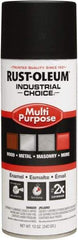 Rust-Oleum - Black, Semi Flat, Enamel Spray Paint - 8 to 12 Sq Ft per Can, 16 oz Container, Use on Drums, Equipment & Color Coding, Furniture, Ladders, Lockers, Motors, Stenciling, Tools - Americas Tooling