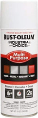 Rust-Oleum - White, Flat, Enamel Spray Paint - 8 to 12 Sq Ft per Can, 16 oz Container, Use on Drums, Equipment & Color Coding, Furniture, Ladders, Lockers, Motors, Stenciling, Tools - Americas Tooling