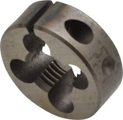 Made in USA - 7/16-20 UNF Thread, 1" Outside Diam High Speed Steel Round Die - 3/8" Thick, Right Hand Thread, Adjustable - Exact Industrial Supply