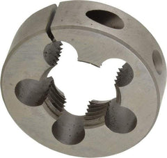 Made in USA - 1-12 UNF Thread, 2" Outside Diam High Speed Steel Round Die - 5/8" Thick, Right Hand Thread, Adjustable - Exact Industrial Supply