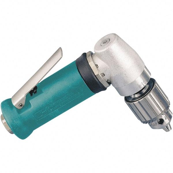 Dynabrade - 1/4" Keyed Chuck - Right Angle Handle, 15,000 RPM, 0.4 hp, 90 psi - Americas Tooling