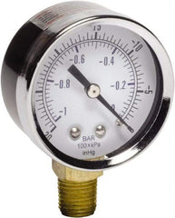 Gast - 1/4 NPT Air Compressor Vacuum Gauge - 2" Diam, Use with Gast 0211/0523 Rotary Vane Units - Americas Tooling