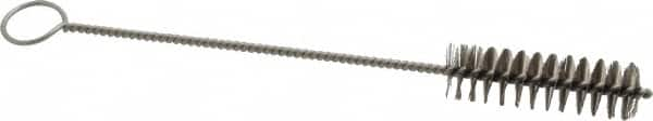 PRO-SOURCE - 2-1/2" Long x 3/4" Diam Stainless Steel Twisted Wire Bristle Brush - Single Spiral, 9" OAL, 0.008" Wire Diam, 0.142" Shank Diam - Americas Tooling