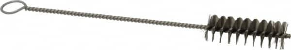 PRO-SOURCE - 2-1/2" Long x 13/16" Diam Stainless Steel Twisted Wire Bristle Brush - Single Spiral, 9" OAL, 0.008" Wire Diam, 0.142" Shank Diam - Americas Tooling