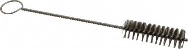 PRO-SOURCE - 3" Long x 15/16" Diam Stainless Steel Twisted Wire Bristle Brush - Single Spiral, 10" OAL, 0.008" Wire Diam, 0.162" Shank Diam - Americas Tooling