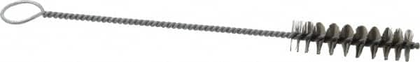 PRO-SOURCE - 2-1/2" Long x 11/16" Diam Stainless Steel Twisted Wire Bristle Brush - Single Spiral, 9" OAL, 0.008" Wire Diam, 0.142" Shank Diam - Americas Tooling