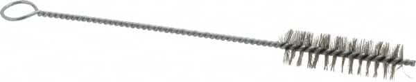 PRO-SOURCE - 2-1/2" Long x 3/4" Diam Stainless Steel Twisted Wire Bristle Brush - Single Spiral, 9" OAL, 0.008" Wire Diam, 0.142" Shank Diam - Americas Tooling