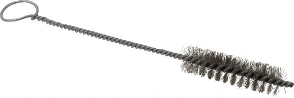 PRO-SOURCE - 2-1/2" Long x 13/16" Diam Stainless Steel Twisted Wire Bristle Brush - Single Spiral, 9" OAL, 0.008" Wire Diam, 0.142" Shank Diam - Americas Tooling