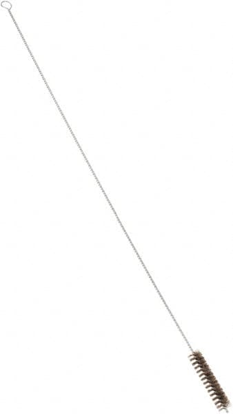 PRO-SOURCE - 4-1/2" Long x 1" Diam Horsehair Bristle Brush - Single Spiral, 40-1/2" OAL, 0.008" Filament Diam, 0.187" Shank Diam - Americas Tooling