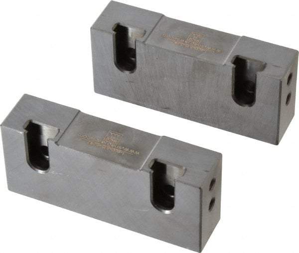 Snap Jaws - 4" Wide x 1-3/4" High x 1" Thick, Flat/No Step Vise Jaw - Soft, Steel, Fixed Jaw, Compatible with 4" Vises - Americas Tooling