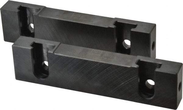 Snap Jaws - 6" Wide x 1-1/2" High x 3/4" Thick, Flat/No Step Vise Jaw - Soft, Steel, Fixed Jaw, Compatible with 6" Vises - Americas Tooling