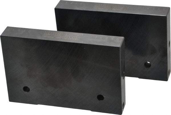 Snap Jaws - 6" Wide x 4" High x 1" Thick, Flat/No Step Vise Jaw - Soft, Steel, Fixed Jaw, Compatible with 6" Vises - Americas Tooling